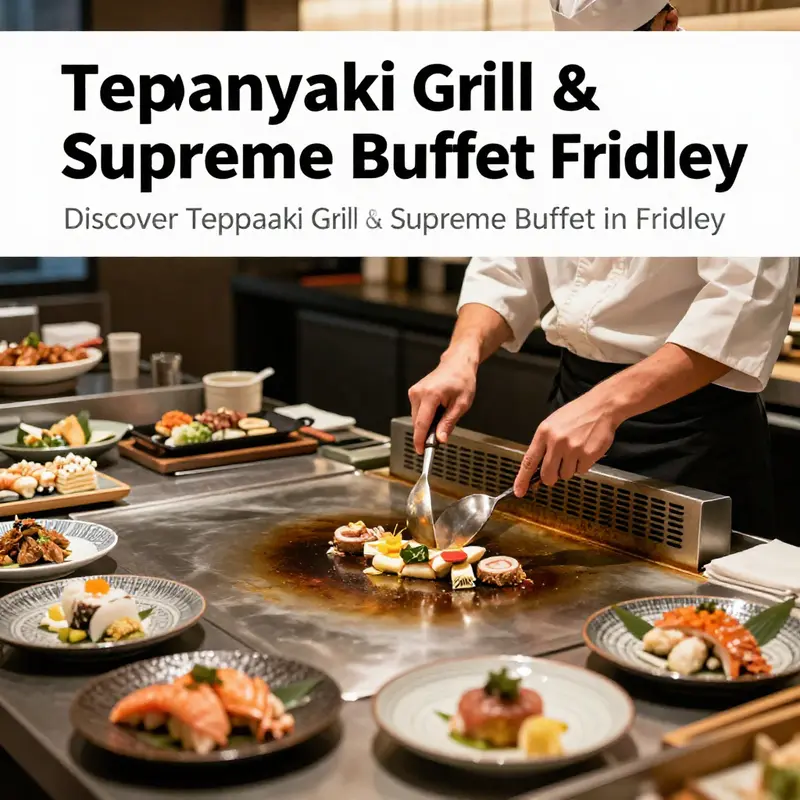 Chefs performing teppanyaki cooking, highlighting the culinary artistry at Teppanyaki Grill & Supreme Buffet.