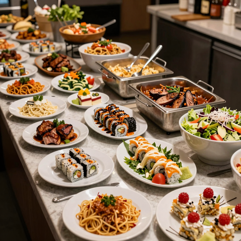 Vibrant Buffet Spread at Flaming Grill