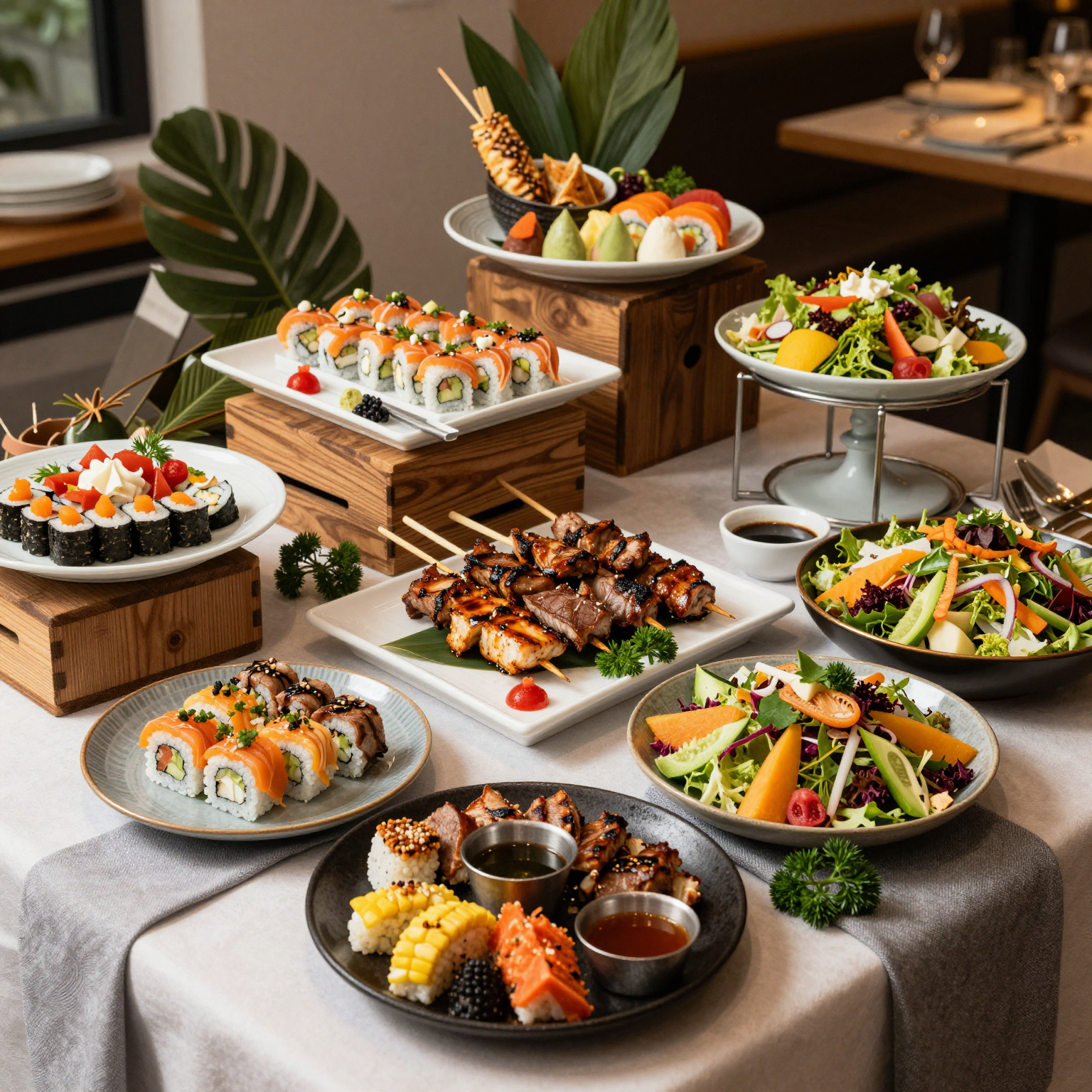 Beautifully Arranged Buffet Setup