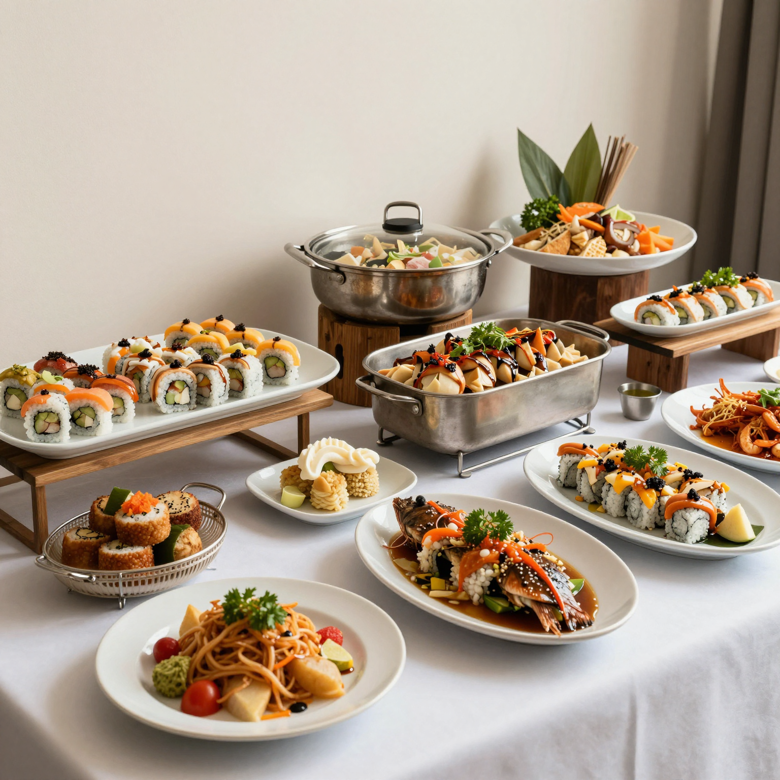 A buffet setup with various dishes at Supreme Buffet, Hagerstown MD