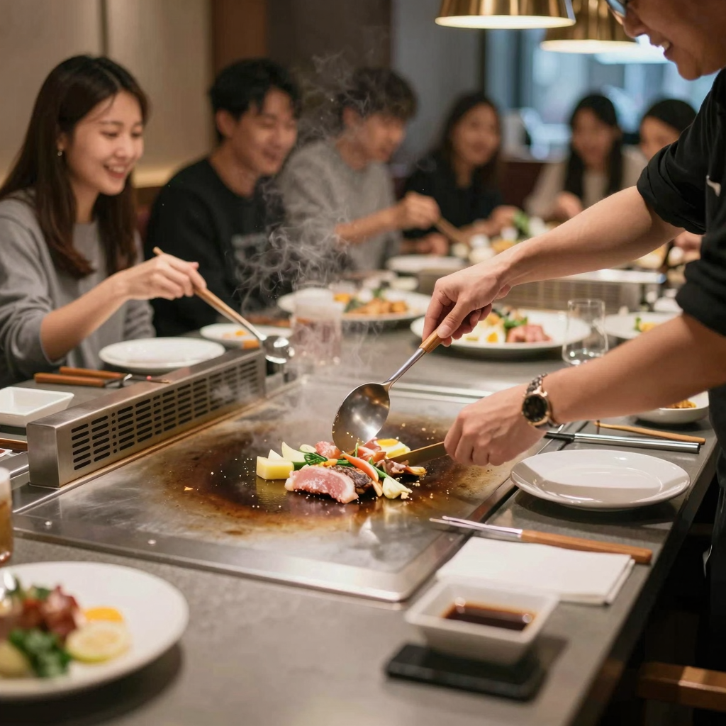 Teppanyaki Grill in Action