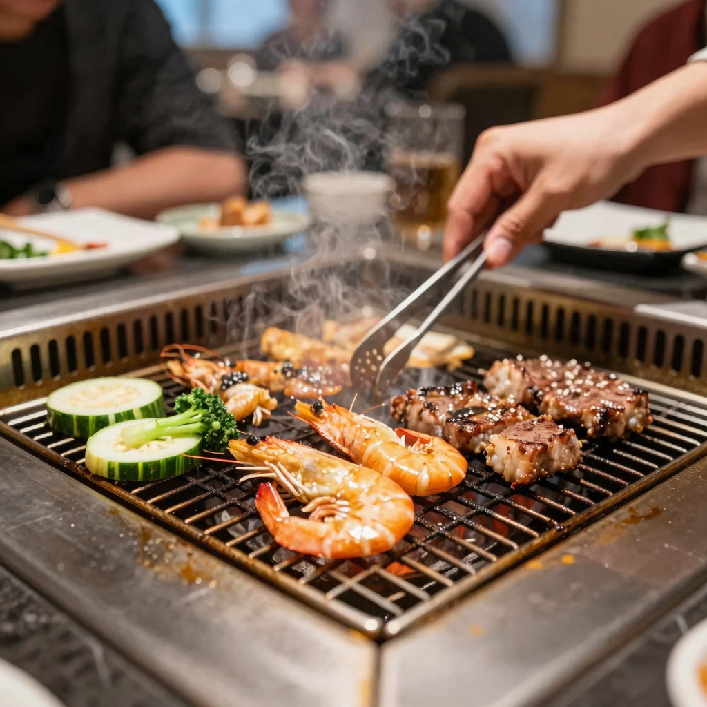 Close-up of Hibachi Grill