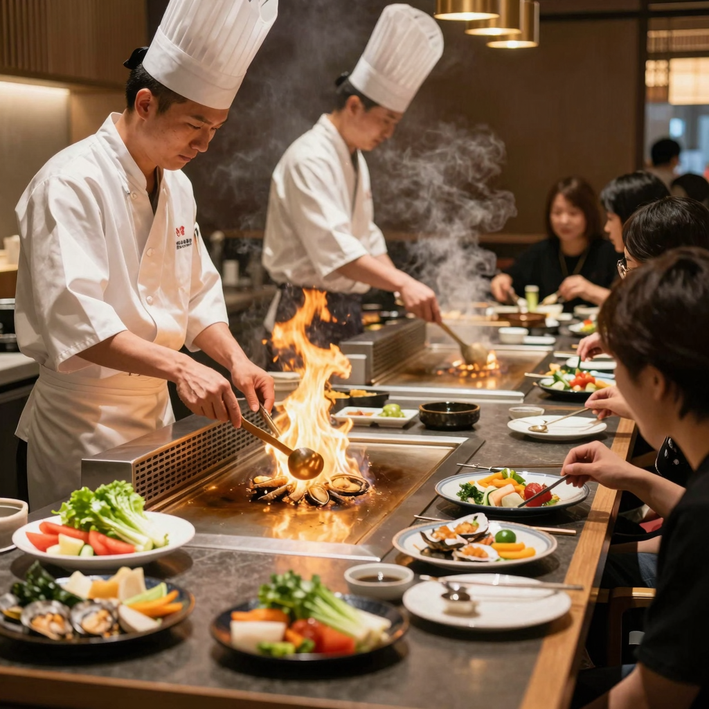 Hibachi Grill in Action