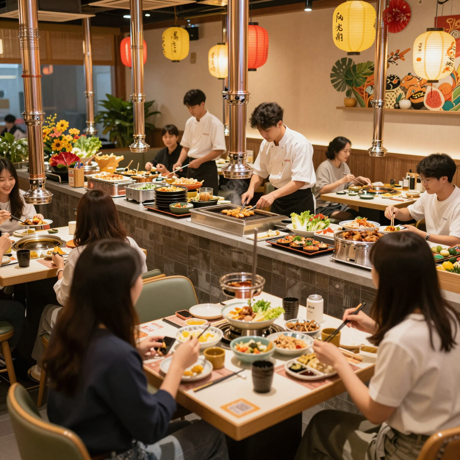Vibrant ambiance at Hibachi Grill & Supreme Buffet