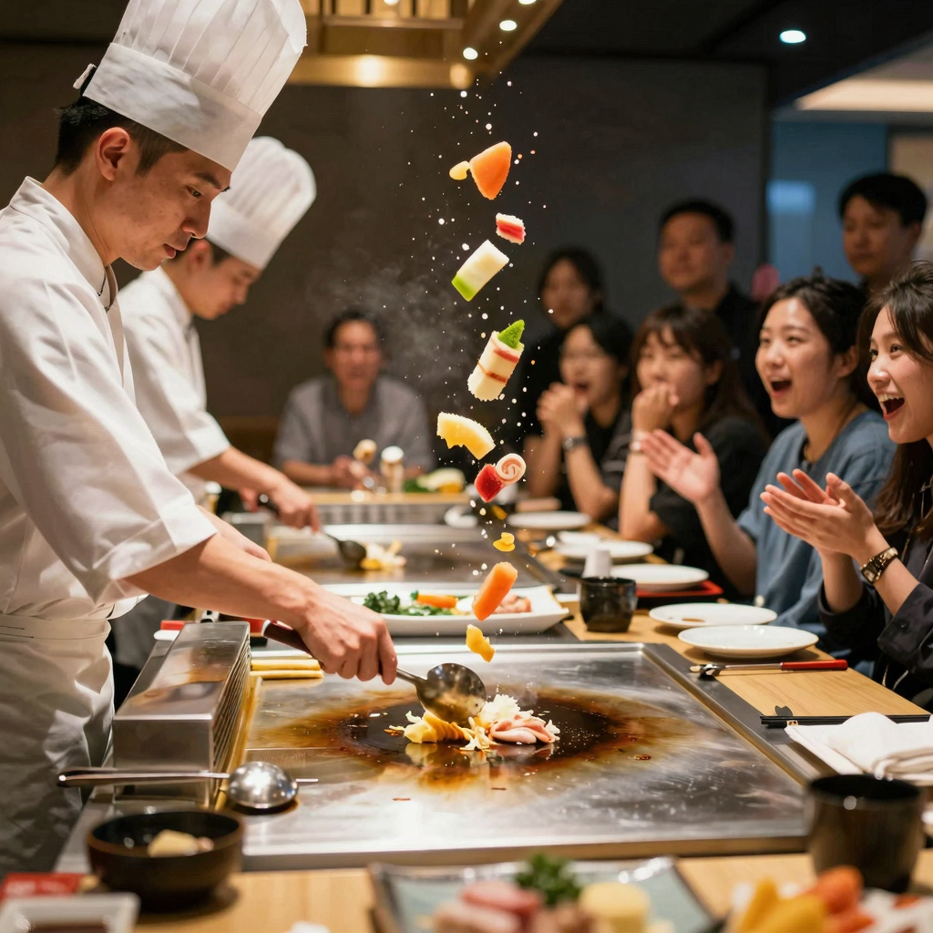 Teppanyaki Grill in Action
