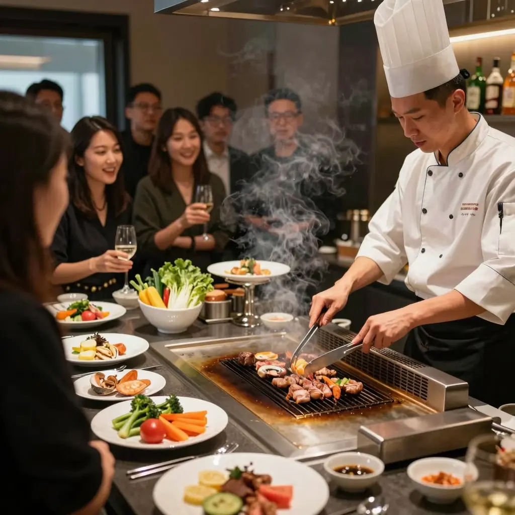 Hibachi Grill Catering Scene