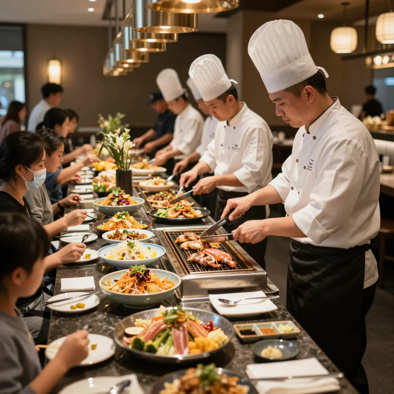 Hibachi Grill Buffet Scene