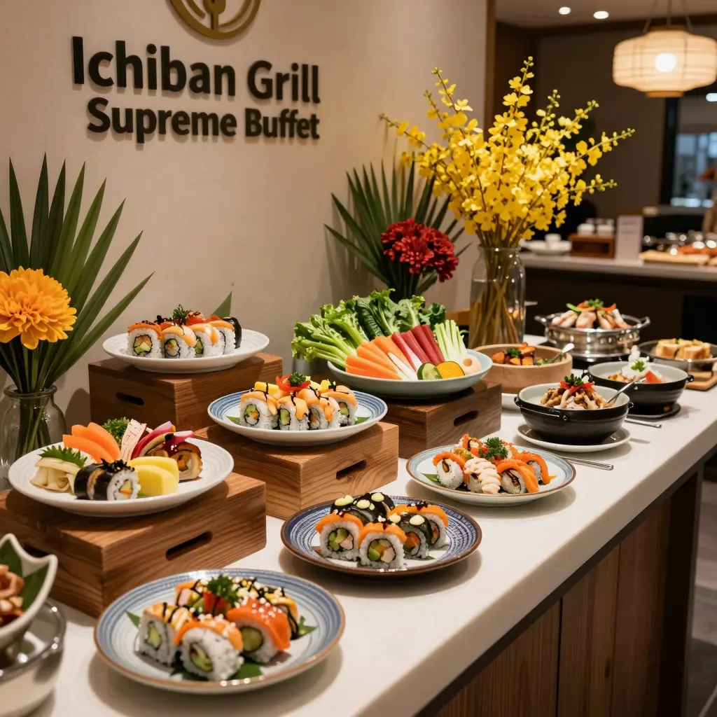 Ichiban Grill Supreme Buffet Setup